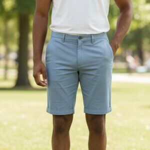 NEW Callaway Solid Blue Bermuda Golf Shorts Men's Sz 38 Flat front NWT